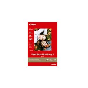 Canon Photo Paper Plus Glossy II PP-201 - Skinnende - A3 (297 x 420 mm) 20 ark fotopapir - for PIXMA iX4000, iX5000, iX7000, PRO-1, PRO-10, PRO-100, Pro9000, Pro9500