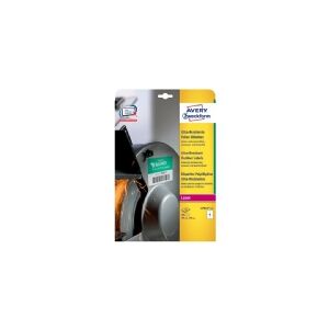 Avery L7915-10, Hvid, Afrundet rektangel, Permanent, 99.1 x 139 mm, A4, Polyethylen