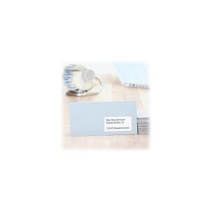 HERMA Premium - Papir - mat - permanent selvklæbende - hvid - 88.9 x 33.8 mm 1600 etikette(r) (100 ark x 16) laminerede adressemærkater