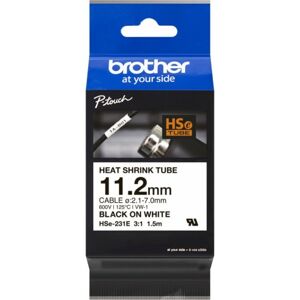 Brother Krympeflextape Hse231e, Sort/hvid, 11,2 Mm, Til 2,1-7,0 Mm Kabler