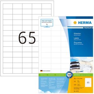 HERMA permanente etiketter PREMIUM A4 38,1x21,2 mm 100 ark