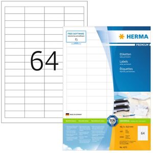 HERMA permanente etiketter PREMIUM A4 48,3x16,9 mm 100 ark