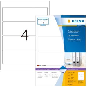 HERMA permanente rygetiketter A4 192x61 mm 100 ark uigennemsigtig hvid