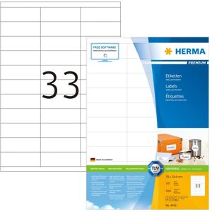 HERMA permanente etiketter PREMIUM A4 70x25,4 mm 100 ark