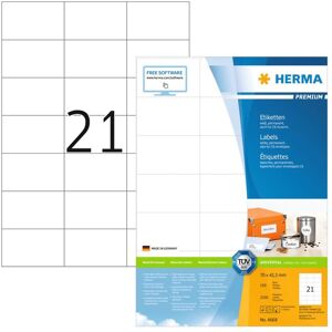 HERMA permanente etiketter PREMIUM A4 70x42,3 mm 100 ark