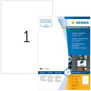 HERMA vejrsikre udendørs folieetiketter A4 210x297 mm 50 ark hvid