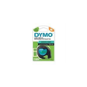 Dymo 91204 (S0721640) cinta plástica negro sobre verde 12mm