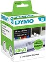 Dymo 99012 (S0722400) etiquetas de dirección 89 x 36mm (2 unidades)