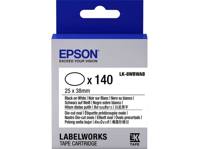 Epson Cartucho de etiquetas cortadas EPSON LK-8WBWAB - C53S658902