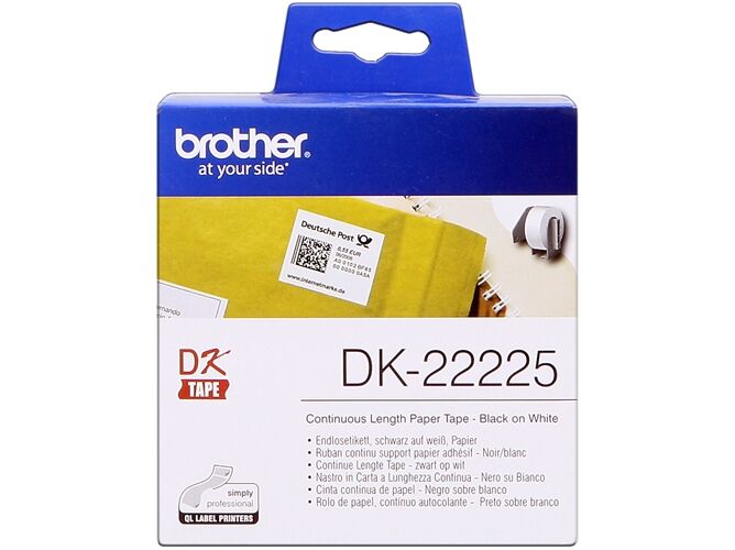 Brother Consumible Original Brother DK22225 Cinta continua de papel térmico (blanca). Ancho: 38 mm. Longitud: 30,48 m