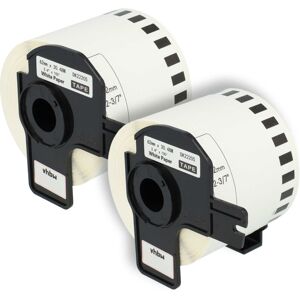 2x Rouleau d'étiquettes autocollantes pour Brother P-Touch QL-500BS, QL-500BW, QL-550, QL-560, QL-560VP, QL-570 comme Brother DK-22205.