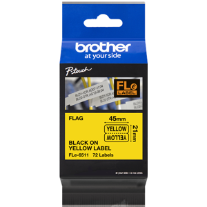 Brother Etiquettes Noir sur jaune Original FLe-6511