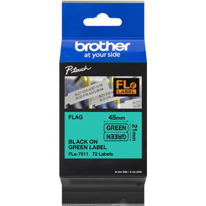 Brother Etiquettes Noir sur vert Original FLe-7511