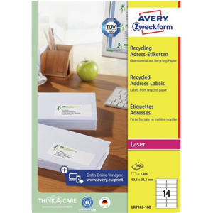 Avery Zweckform Versandetiketten Etiquettes Blanc Original LR7163-100