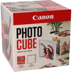 Canon + 13x13 cm Fotopapier 40 Blatt Value Pack Rose Original PP-201 5x5 Photo Cube Creative Pack