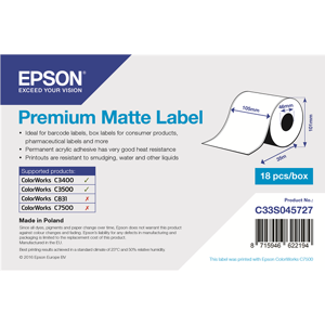 Epson S045727 Etiquettes Blanc Original C33S045727