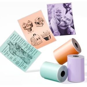 Papier Autocollant Thermique Coloré Pour Imprimante Mini M02/m02  Pro/m02s/m03as/m04s, Papier D'impression Orange/violet/vert, Papier Thermique  Autocollant, 50mm X 3,5m, Diamètre 30mm, 3 Rouleaux, Mode en ligne