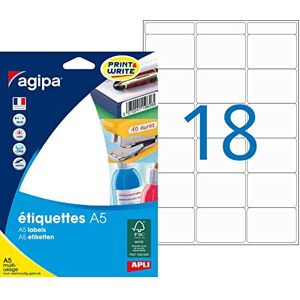 Agipa 114015 Etui A5 288 étiquettes blanches 32*40 mm - Publicité