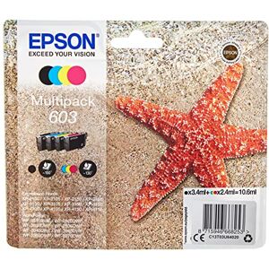 Epson Multipack 603 Etoile de Mer, Cartouches d'encre d'origine, 4 couleurs : Noir, Cyan, Magenta, Jaune, XP-2100 XP-2150 XP-3100 XP-3150 XP-4100 XP-4150 WF-2810DWF WF-2820 WF-2840 WF-2850DWF WF-2870 - Publicité