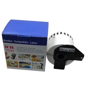 Compatible Brother P-Touch QL600G, Etiquettes pour DK22205 - Noir / Blanc