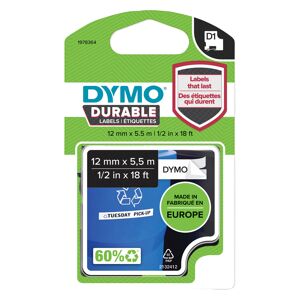 Dymo Rubans Dymo D1 12 mm Durable blanc écriture noire