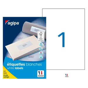 Agipa Etiquettes adresses 210 x 297 mm Agipa 119004 - Boîte de 100