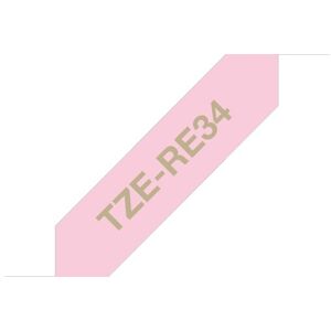 Brother Ruban satin Or/Rose 12mmx4m TZE-RE34 - Lot de 2