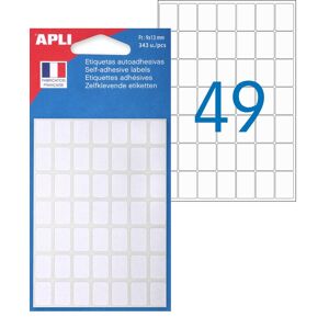 Apli Etiquettes blanches 9 x 13 mm Apli pour écriture manuelle - Pochette de 343 - Lot de 5 Bleu