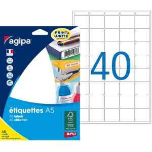 Etiquette adresse multi-usages 24 x 24 mm Agipa blanche - Pochette de 640 - Publicité