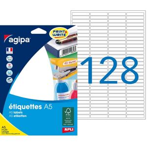 Agipa Etiquette adresse multi-usages 6 x 33,5 mm Agipa blanche - Pochette de 2048