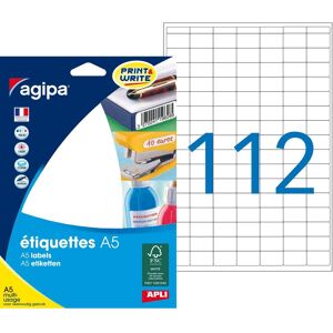 Etiquette adresse multi-usages 12 x 18,3 mm Agipa blanche - Pochette de 1792 - Publicité