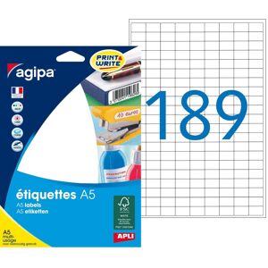 Etiquette adresse multi-usages 9 x 13 mm Agipa blanche - Pochette de 3024 - Publicité