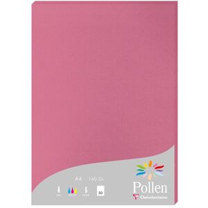 Clairefontaine Etui de 50 feuilles Pollen 210x297mm 160g/m2 - Rose hortensia - Lot de 2