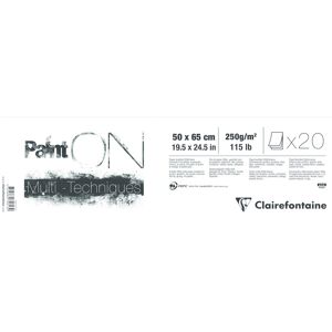 Clairefontaine Paint'ON paquet 20F 50x65cm 250g - Blanc - Lot de 2