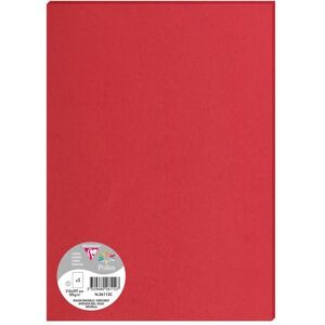 Clairefontaine Paquet de 5 feuilles Pollen 210x297mm 120g/m2 - Rouge groseille - Lot de 10 Noir