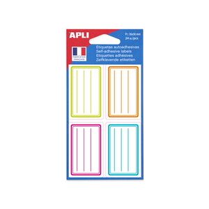 Apli Etiquettes pour livre, cadre bleu, 38 x 50 mm, uni - Lot de 5