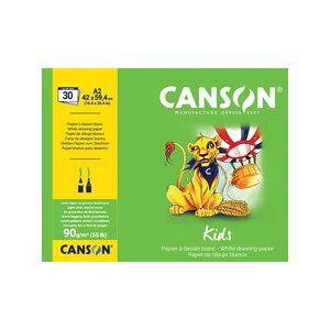 Canson Bloc à dessin Kids, A2, 90 g/m2, 30 feuilles - Lot de 3