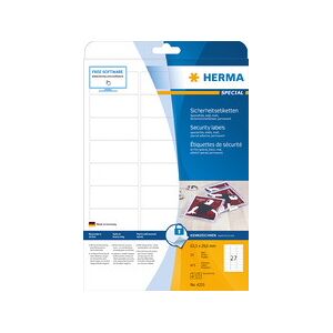 Herma Etiquette de sécurité SPECIAL, 63,5 x 29,6 mm, blanc
