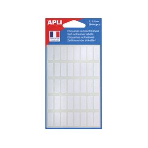 Apli Etiquettes blanches 8 x 20 mm Apli pour écriture manuelle - Pochette de 280 - Lot de 5