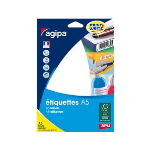 Etiquette adresse multi-usages 80 x 140 mm Agipa blanche - Pochette de 32 - Publicité