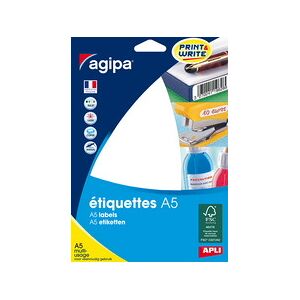 Agipa Etiquettes rondes multi-usages blanches diamètre 19 mm - Pochette de 1120