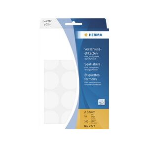 Herma Etiquette fermoir, diamètre 32 mm, transparent - Lot de 4 Bleu