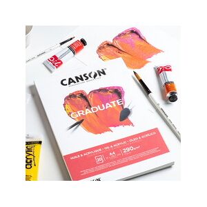 Canson Bloc de dessin GRADUATE HUILE & ACRYLIQUE, A4 - Lot de 3