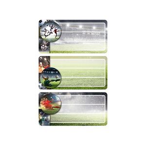 Herma Etiquettes pour livres 'football', scintillant - Lot de 12 Bleu