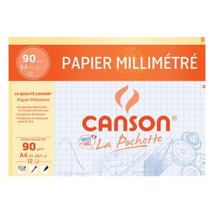Canson Papier calque millimétré, A4, 70 g/m2 - Lot de 3 - Publicité