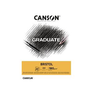 Canson Bloc de dessin GRADUATE BRISTOL, A4 - Lot de 3