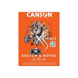 Canson Bloc de dessin XS'MART SKETCH & NOTES, A4 - Lot de 3