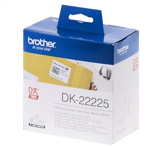 Brother DK22225 - Étiquettes ORIGINALES Taille Personnalisée - Largeur 38mm x 30,48 mètres - Texte noir sur fond blanc - Publicité