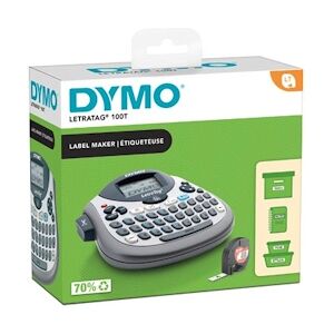 Dymo Etiqueteuse Letratag clavier Azerty+ 1 ruban papier blanc