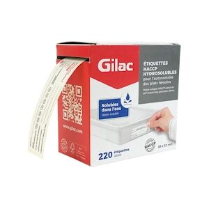 GILAC Étiquettes de traçabilité alimentaire hydrosolubles - boite de 220 - Blanc G902001